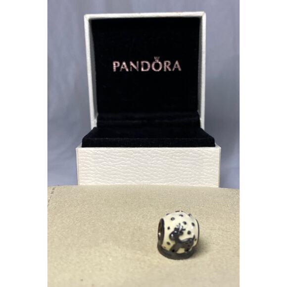 Authentic Pandora Christmas Reindeer Charm  925 Sterling White Enamel Coating - Picture 1 of 4